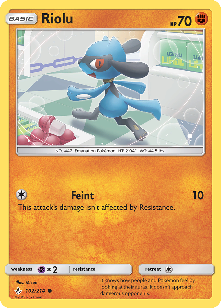 Riolu - 102/214 - Normal - NM - Common - Unbroken Bonds