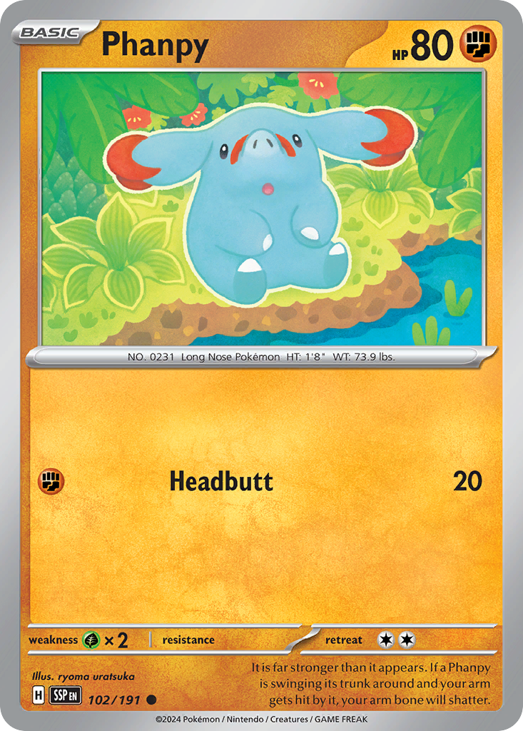 Phanpy - 102/191 - Normal - NM - Common - Surging Sparks