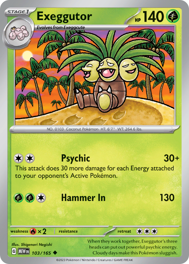 Exeggutor - 103/165 - Normal - NM - Uncommon - 151