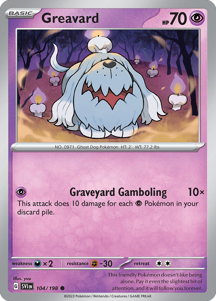 Greavard - 104/198 - Reverse Holofoil - NM - Common - Scarlet & Violet