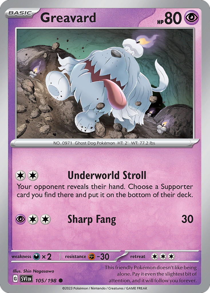 Greavard - 105/198 - Reverse Holofoil - NM - Common - Scarlet & Violet