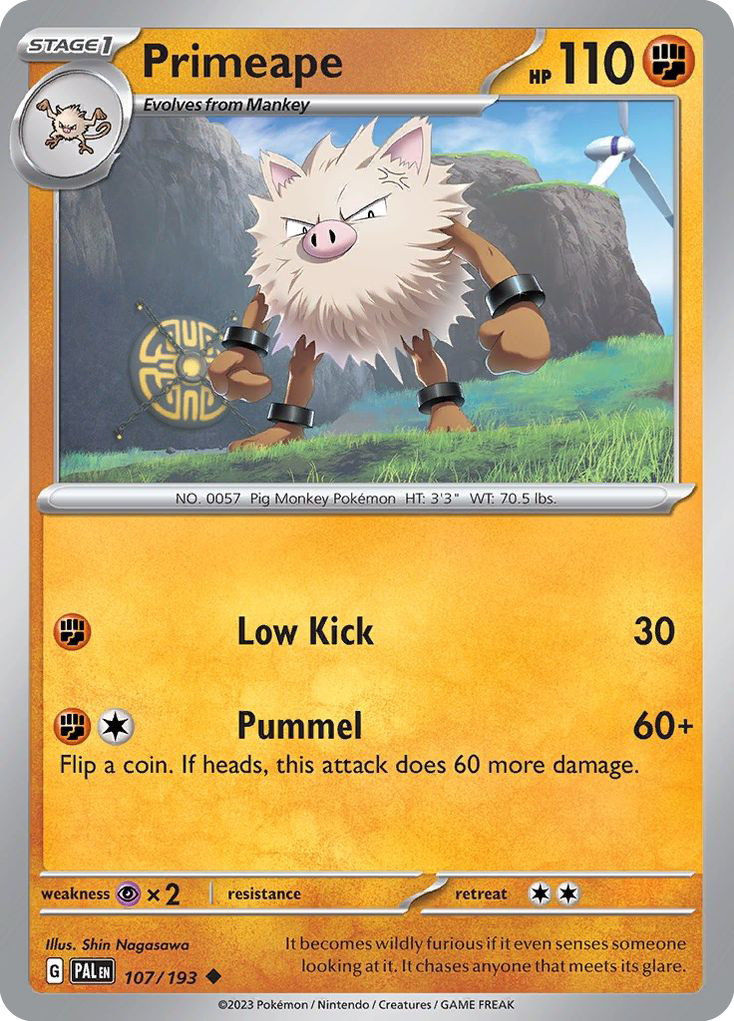 Primeape - 107/193 - Normal - NM - Uncommon - Paldea Evolved