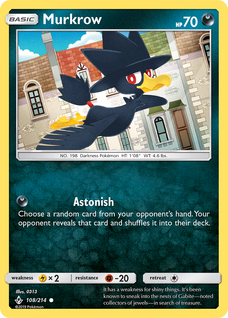 Murkrow - 108/214 - Normal - NM - Common - Unbroken Bonds