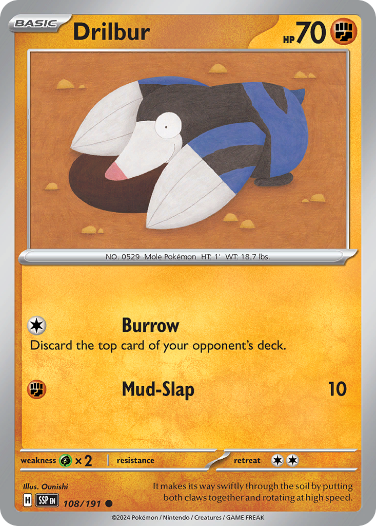 Drilbur - 108/191 - Normal - NM - Common - Surging Sparks