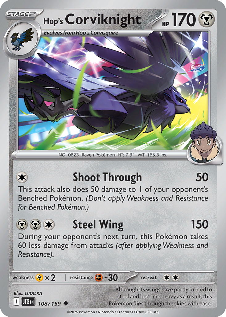 Hop's Corviknight - 108/159 - Normal - NM - Uncommon - Journey Together