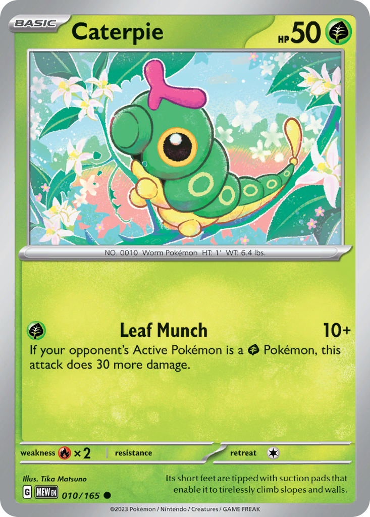 Caterpie - 10/165 - Reverse Holofoil - NM - Common - 151