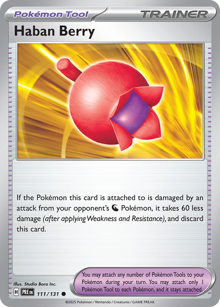 Haban Berry - 111/131 - Reverse Holofoil - NM - Common - Prismatic Evolutions