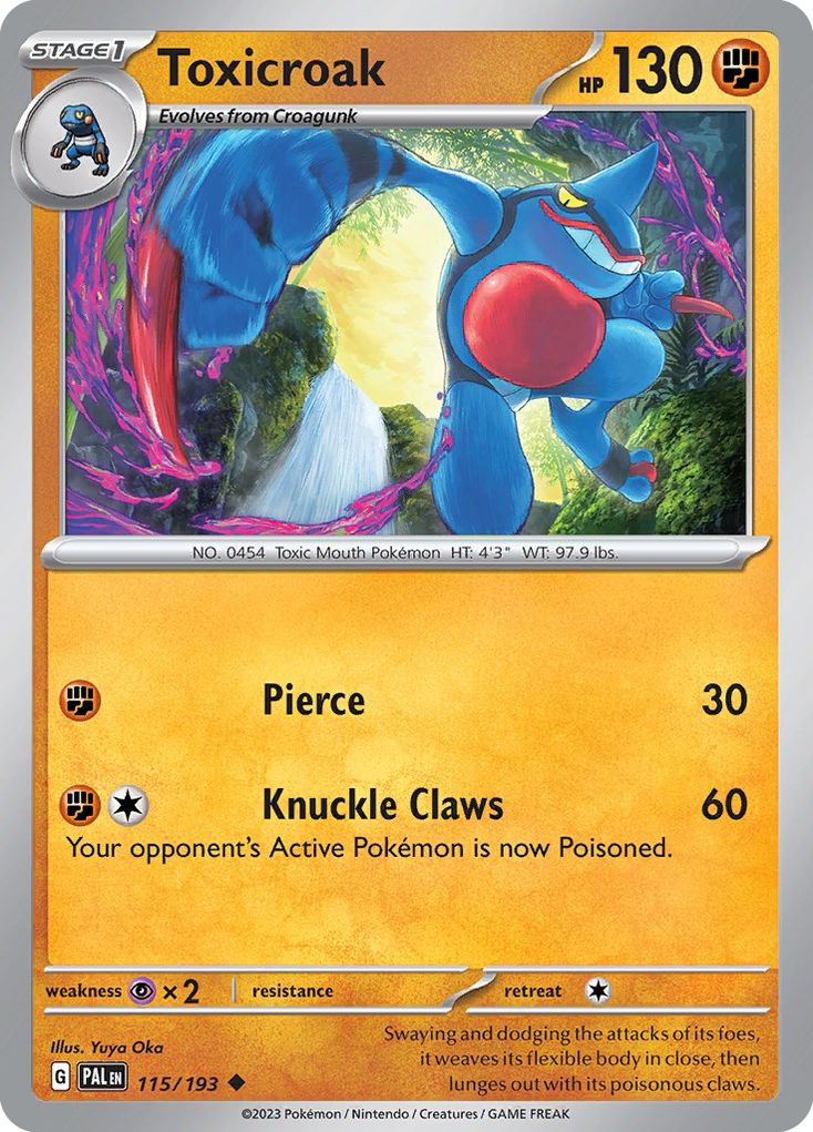 Toxicroak - 115/193 - Normal - NM - Uncommon - Paldea Evolved