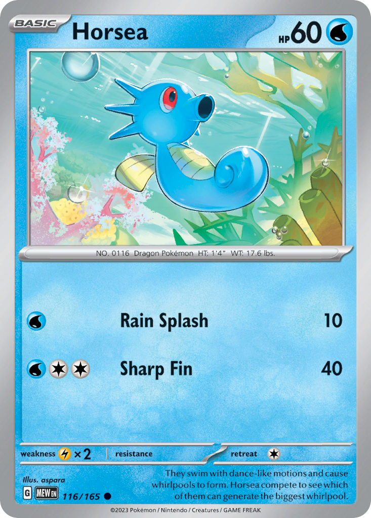 Horsea - 116/165 - Normal - NM - Common - 151