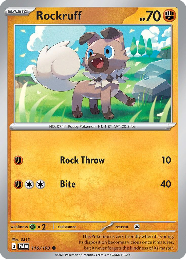 Rockruff - 116/193 - Reverse Holofoil - NM - Common - Paldea Evolved