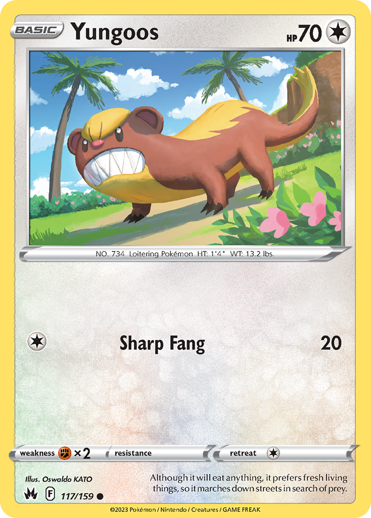 Yungoos - 117/159 - Normal - NM - Common - Crown Zenith