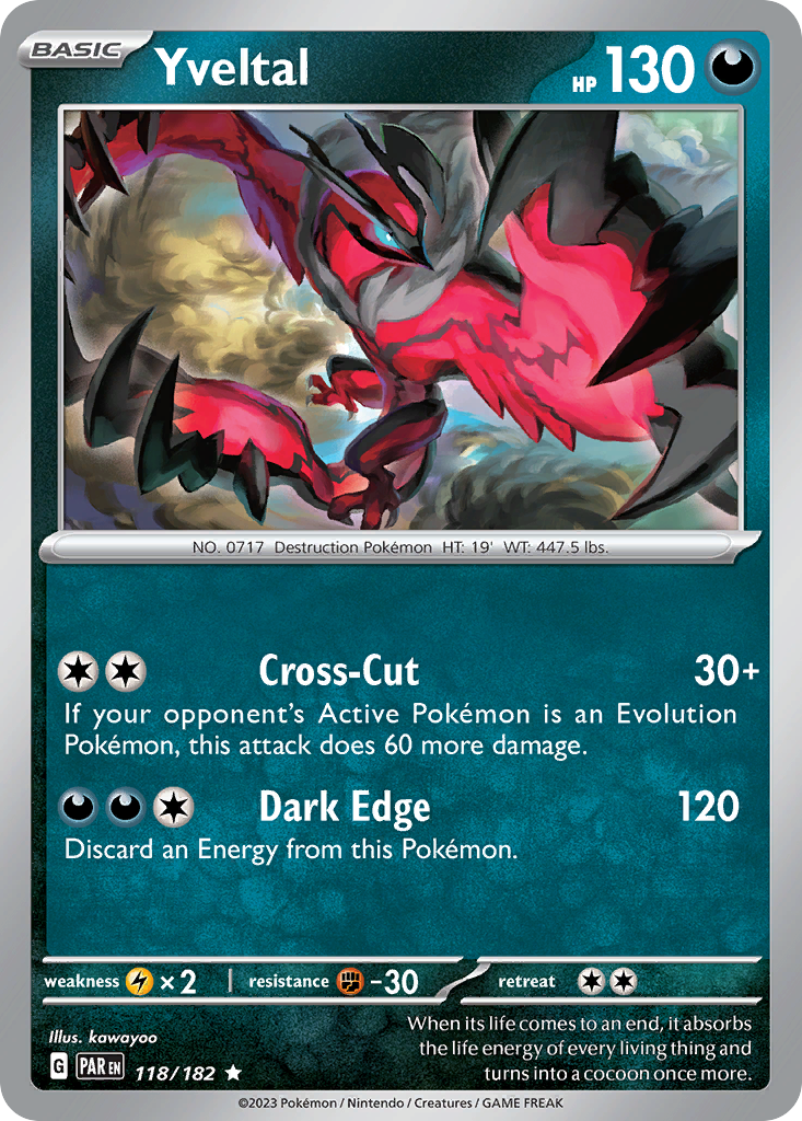 Yveltal - 118/182 - Holofoil - NM - Rare - Paradox Rift