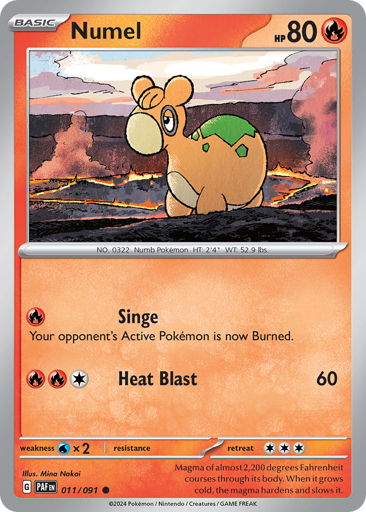 Numel - 11/91 - Reverse Holofoil - NM - Common - Paldean Fates