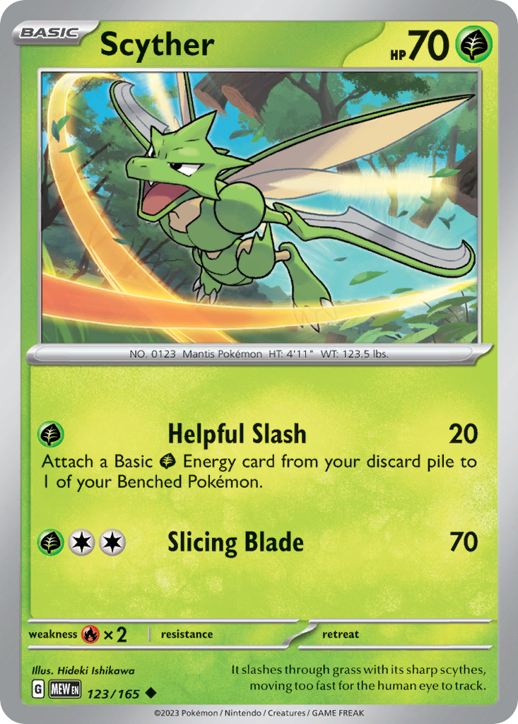 Scyther - 123/165 - Normal - NM - Uncommon - 151