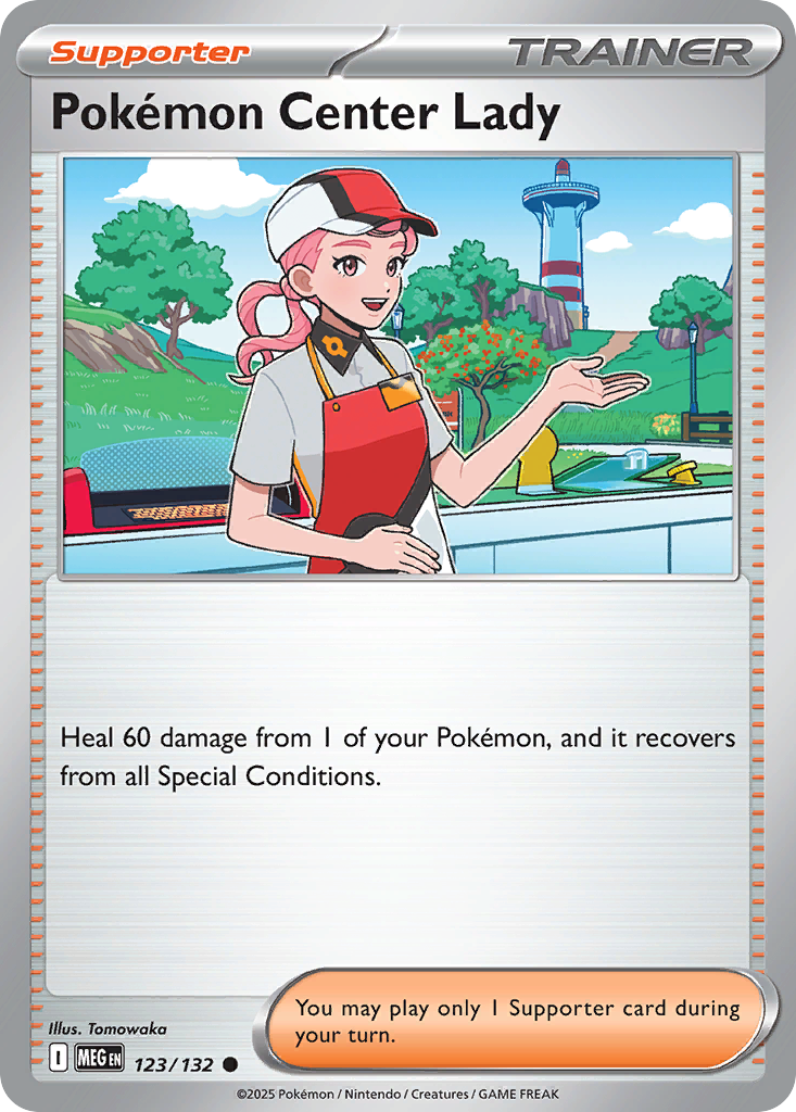 Pokémon Center Lady - 123/132 - Reverse Holofoil - NM - Common - Mega Evolution