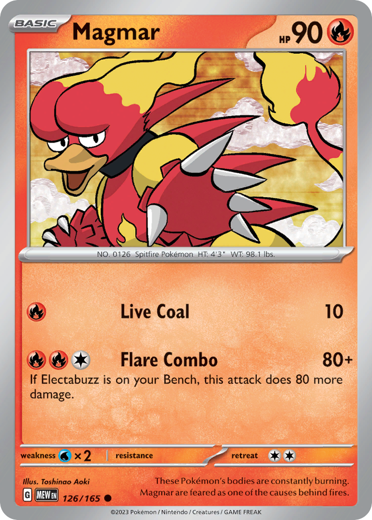 Magmar - 126/165 - Normal - NM - Common - 151