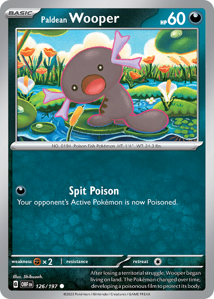 Paldean Wooper - 126/197 - Normal - NM - Common - Obsidian Flames