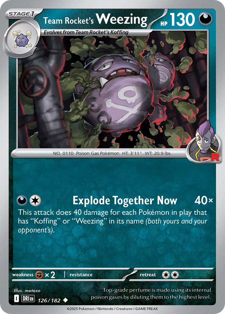 Team Rocket's Weezing - 126/182 - Normal - NM - Uncommon - Destined Rivals
