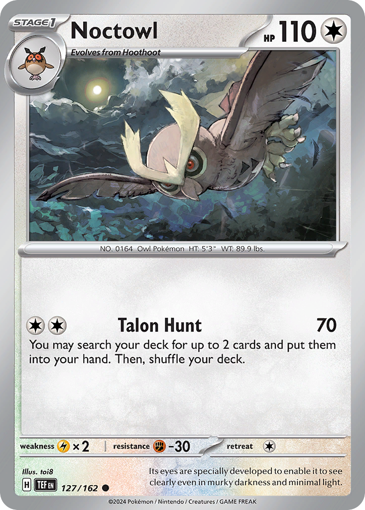 Noctowl - 127/162 - Reverse Holofoil - NM - Common - Temporal Forces