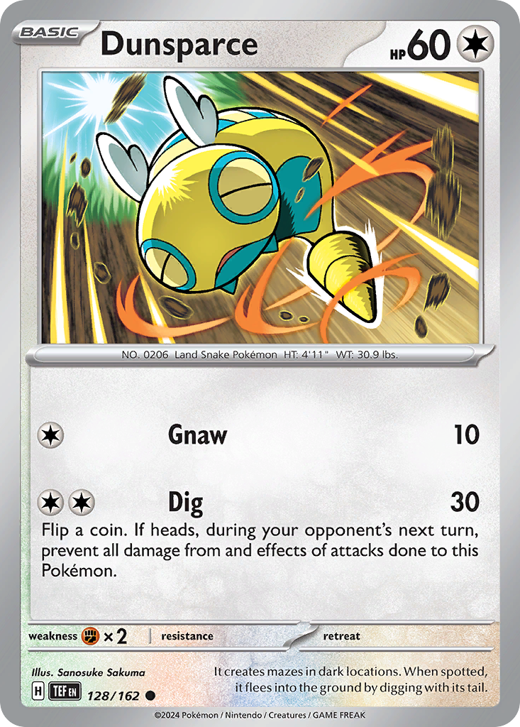 Dunsparce - 128/162 - Reverse Holofoil - NM - Common - Temporal Forces