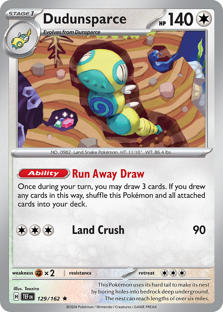 Dudunsparce - 129/162 - Holofoil - NM - Rare - Temporal Forces