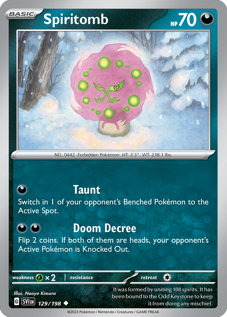 Spiritomb - 129/198 - Reverse Holofoil - NM - Uncommon - Scarlet & Violet