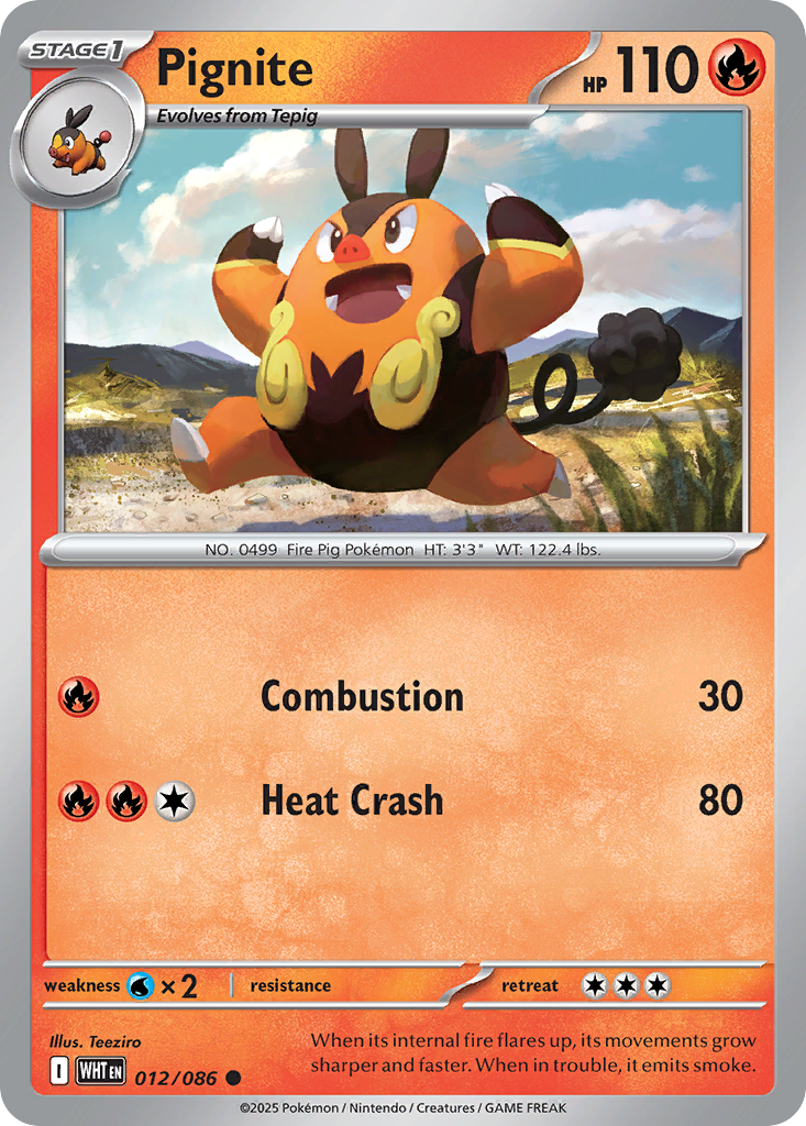 Pignite - 12/86 - Normal - NM - Common - White Flare