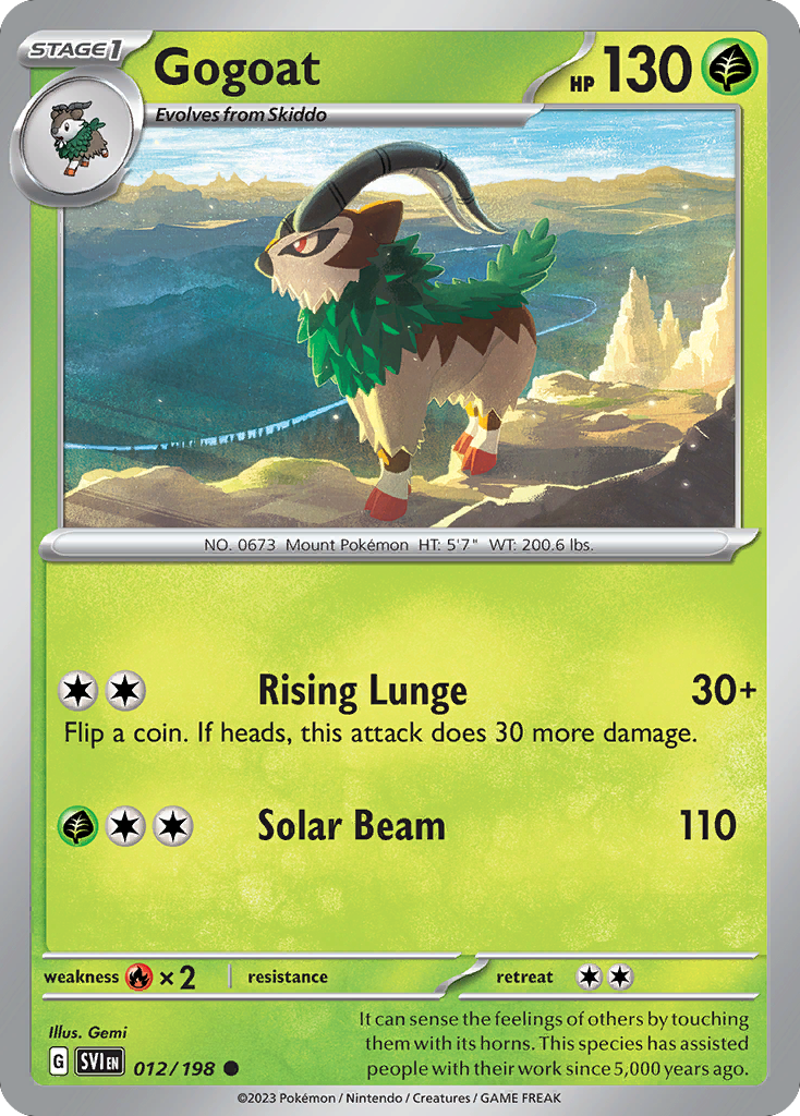 Gogoat - 12/198 - Normal - NM - Common - Scarlet & Violet