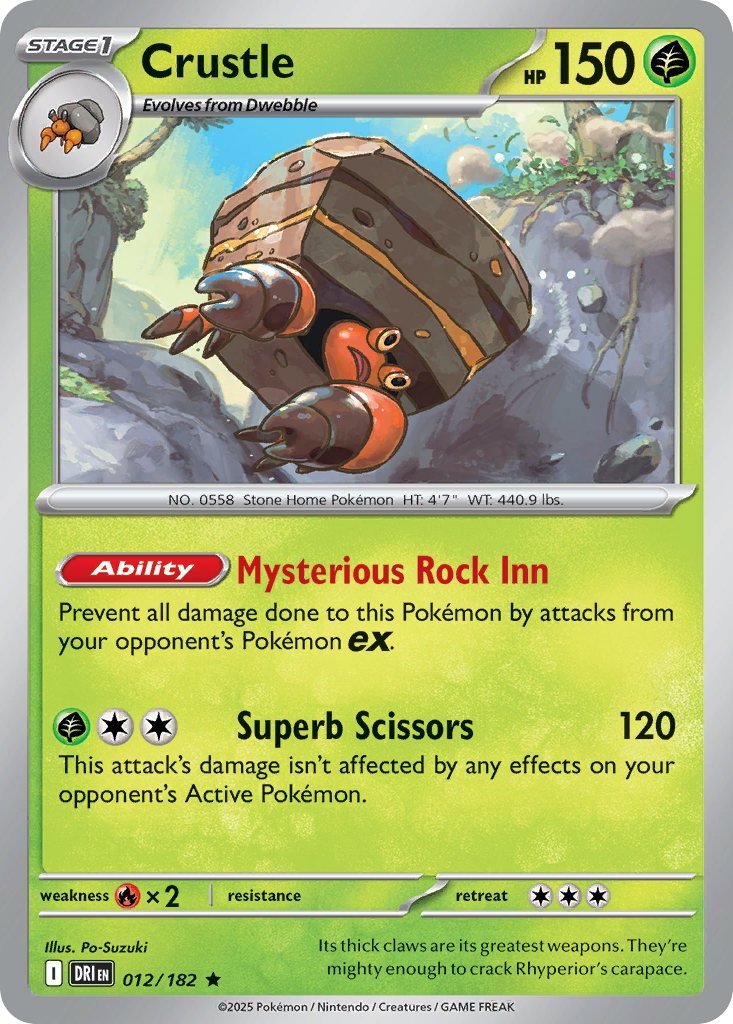 Crustle - 12/182 - Holofoil - NM - Rare - Destined Rivals