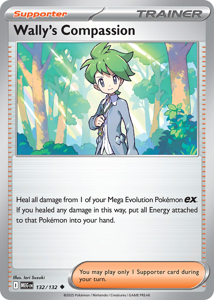Wally's Compassion - 132/132 - Reverse Holofoil - NM - Uncommon - Mega Evolution