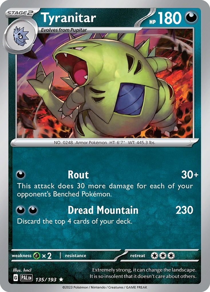 Tyranitar - 135/193 - Holofoil - NM - Rare - Paldea Evolved