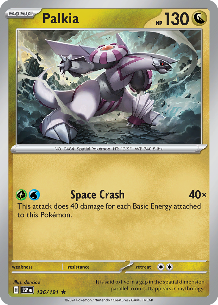Palkia - 136/191 - Reverse Holofoil - NM - Rare - Surging Sparks