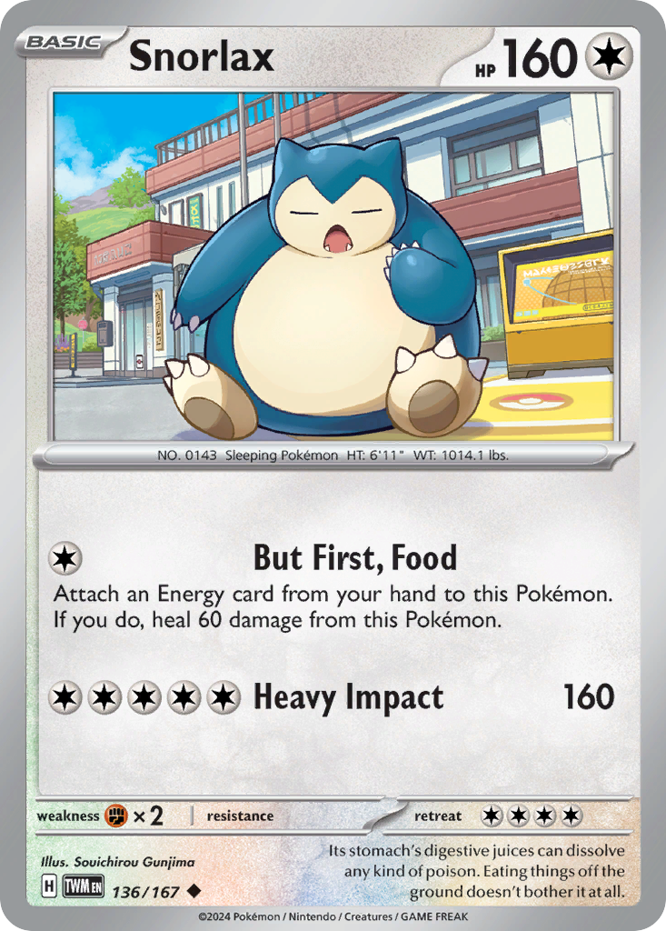Snorlax - 136/167 - Normal - NM - Uncommon - Twilight Masquerade