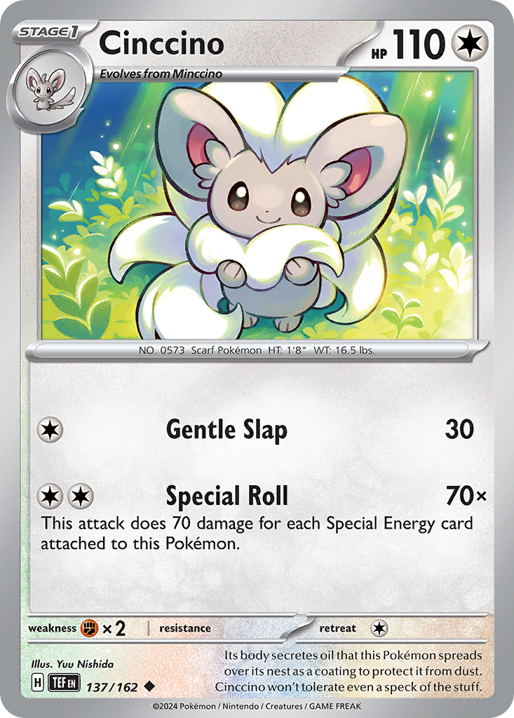Cinccino - 137/162 - Normal - NM - Uncommon - Temporal Forces