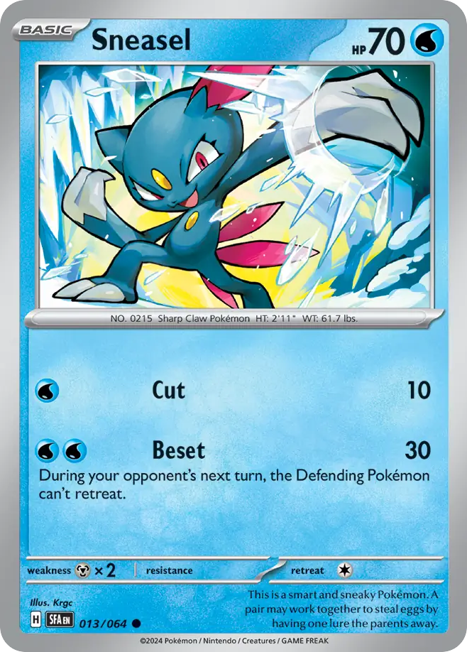 Sneasel - 13/64 - Normal - NM - Common - Shrouded Fable