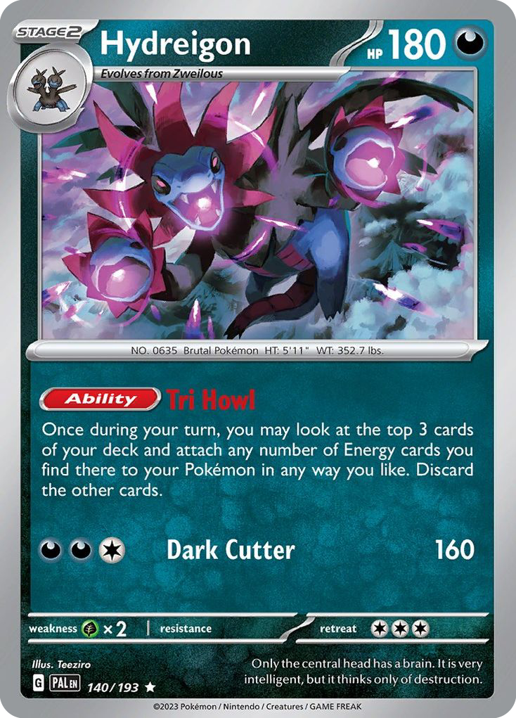 Hydreigon - 140/193 - Holofoil - NM - Rare - Paldea Evolved