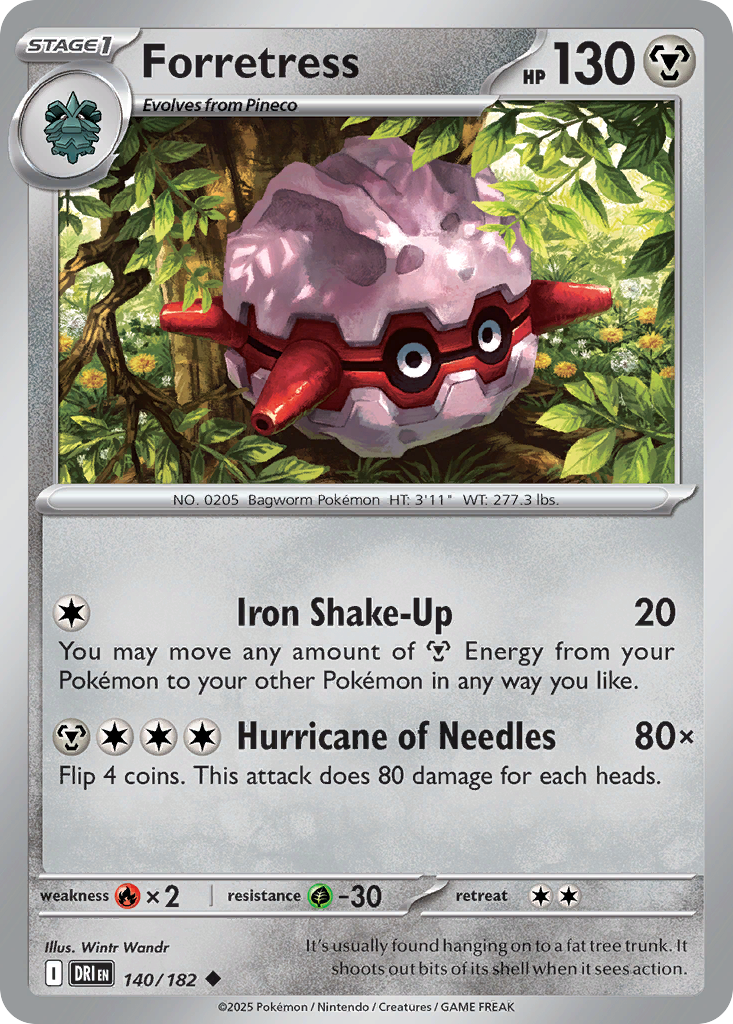 Forretress - 140/182 - Normal - NM - Uncommon - Destined Rivals