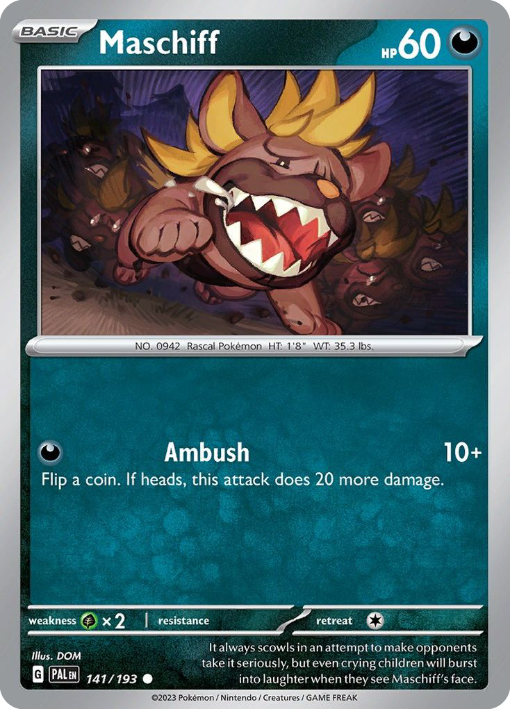 Maschiff - 141/193 - Normal - NM - Common - Paldea Evolved