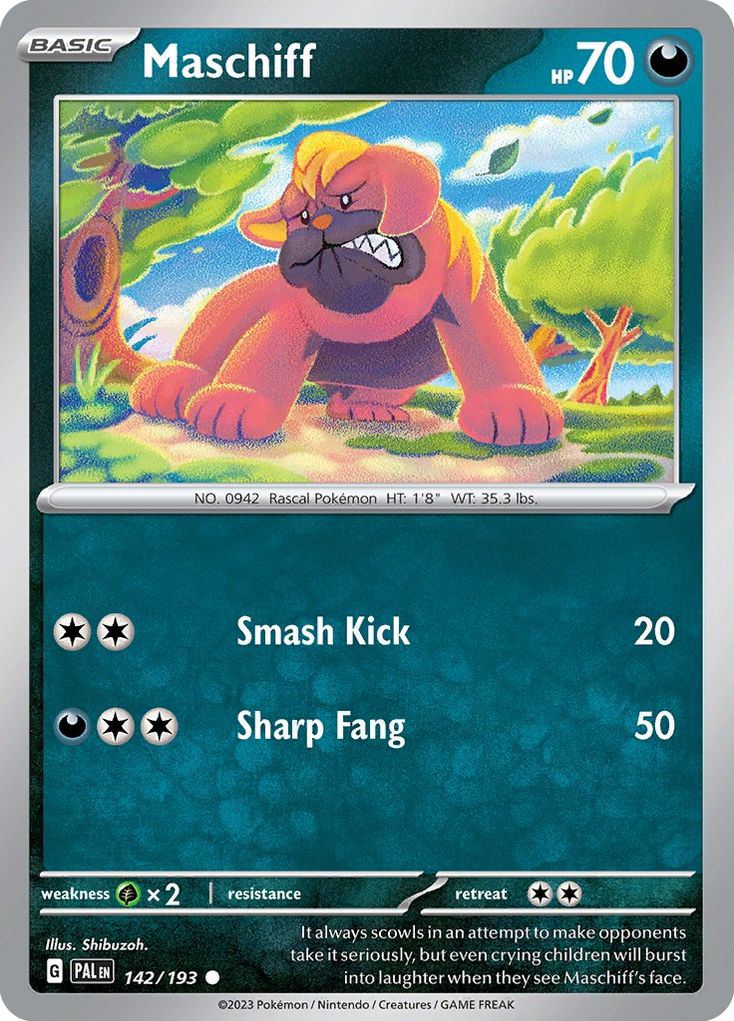 Maschiff - 142/193 - Normal - NM - Common - Paldea Evolved