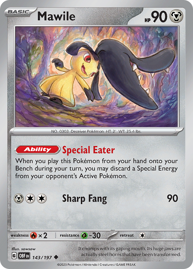 Mawile - 143/197 - Reverse Holofoil - NM - Uncommon - Obsidian Flames
