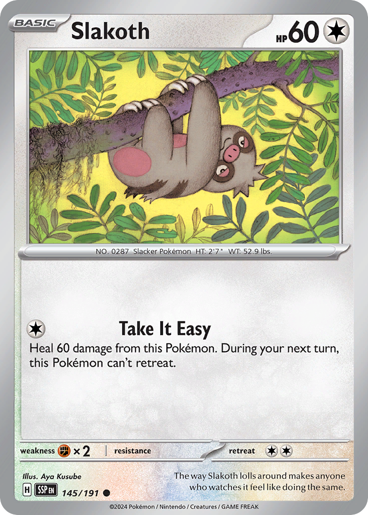 Slakoth - 145/191 - Normal - NM - Common - Surging Sparks