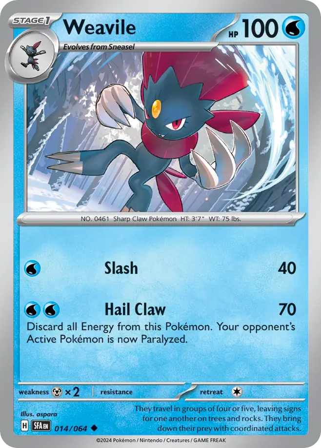 Weavile - 14/64 - Normal - NM - Uncommon - Shrouded Fable