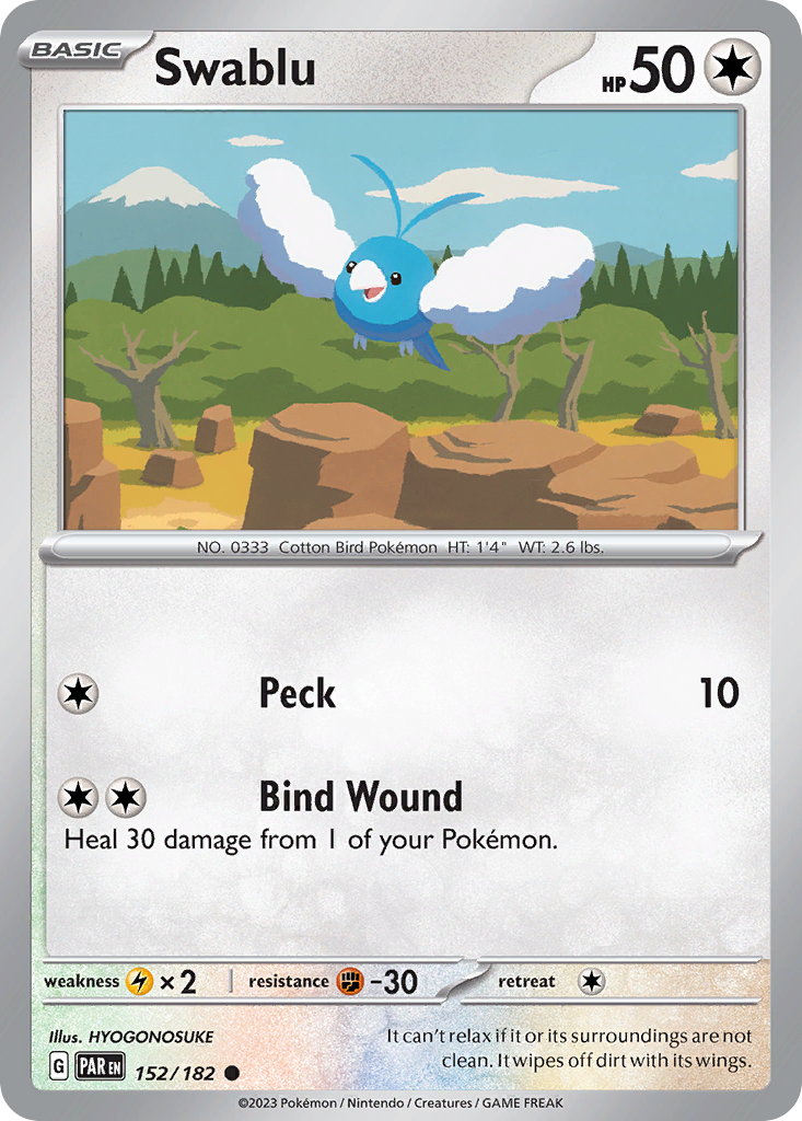 Swablu - 152/182 - Normal - NM - Common - Paradox Rift