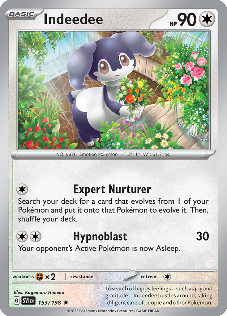 Indeedee - 153/198 - Holofoil - NM - Rare - Scarlet & Violet