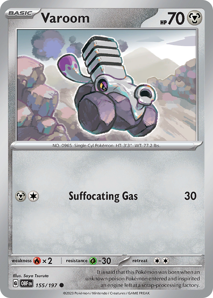 Varoom - 155/197 - Reverse Holofoil - NM - Common - Obsidian Flames