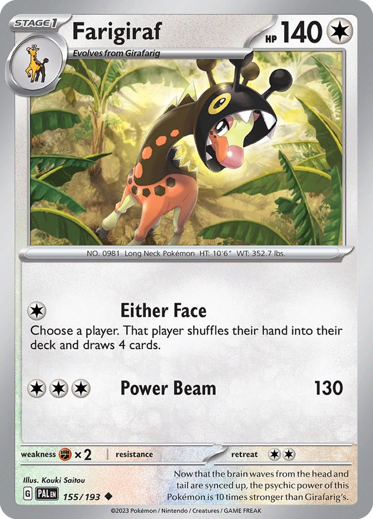Farigiraf - 155/193 - Reverse Holofoil - NM - Uncommon - Paldea Evolved