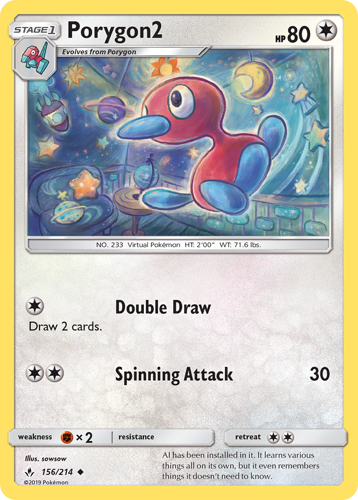 Porygon2 - 156/214 - Normal - NM - Uncommon - Unbroken Bonds