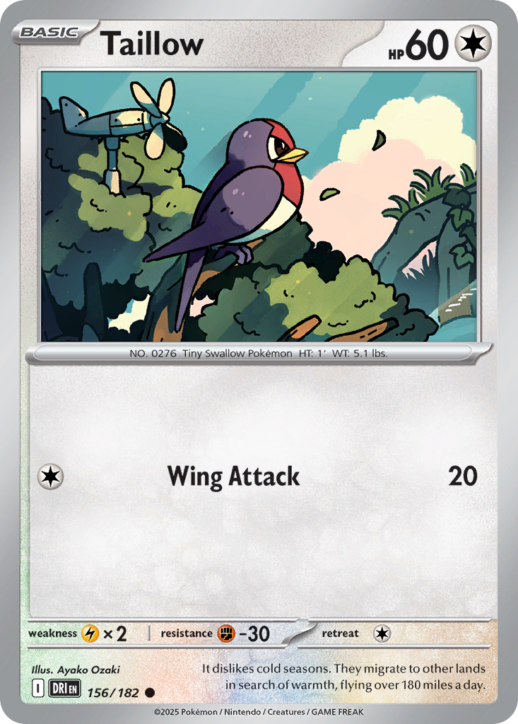 Taillow - 156/182 - Normal - NM - Common - Destined Rivals