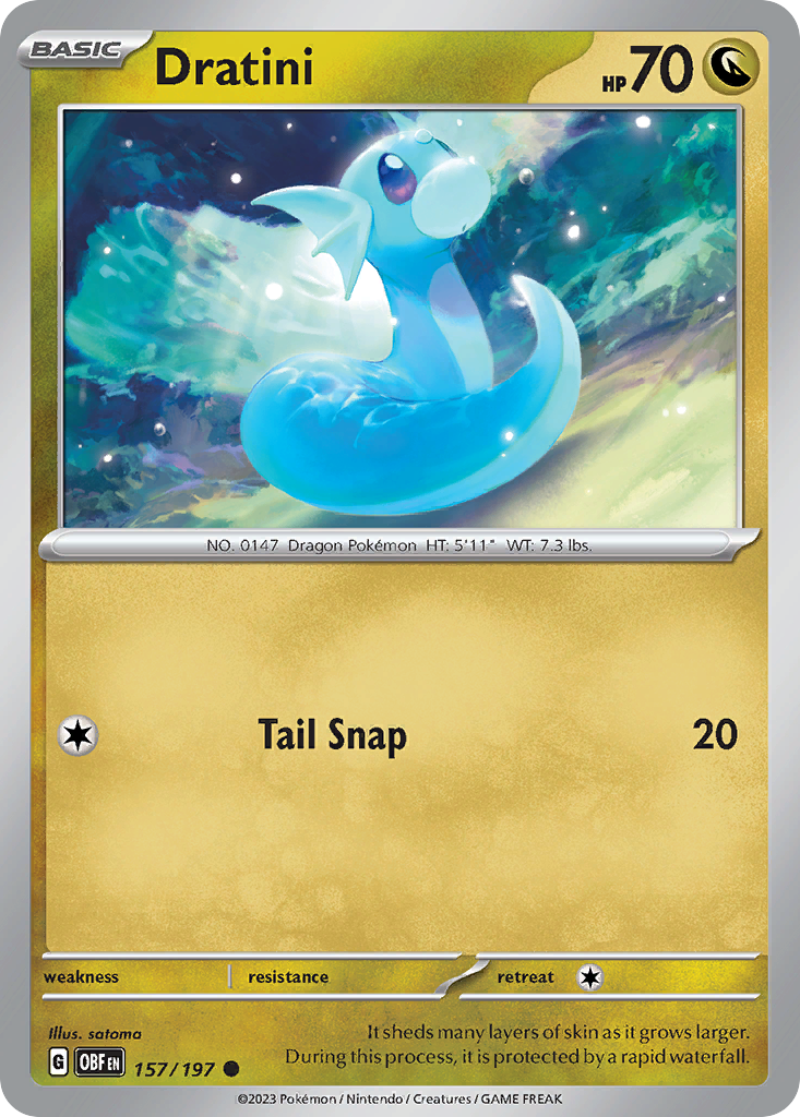 Dratini - 157/197 - Reverse Holofoil - NM - Common - Obsidian Flames