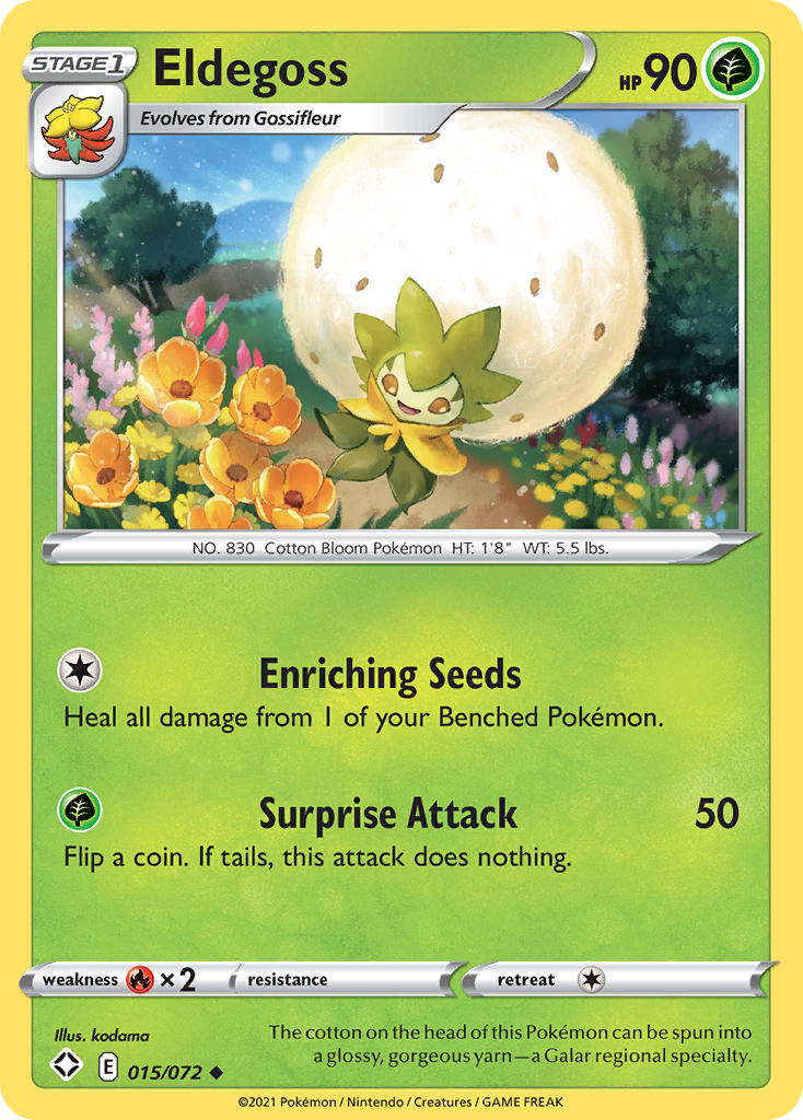 Eldegoss - 15/72 - Normal - NM - Uncommon - Shining Fates